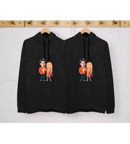 BK Gift Kişiye Özel Sevgililer Karikatürlü İkili Siyah Sweatshirt Seti, Sevgililer Hediye, Çift Hediyesi, Yıl Dönümü Hediyesi, Kişiye Özel Sweatshirt-1 (Model 6)