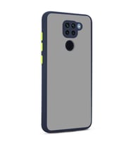 Xiaomi Redmi Note 9 Kılıf Zore Hux Düğme ve Kapak Zıt Renk Kılıf (Lacivert)
