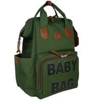 Stylo  Monaco Baby Bag Baskılı Anne Bebek Bakım Sırt Çantası (Haki)