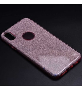 Uyumlu Model Apple iPhone XS Max 6.5 Kılıf Simli Parlak Shining Kapak (Rose)