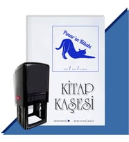 Kişiye Özel  Sevimli Kedi 14 Tarihli Kitap Kaşesi (Mavi)