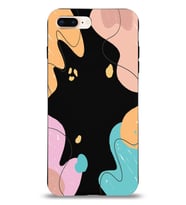 PrintiFy Apple iPhone 7 Plus Uyumlu Lansman Kılıf Karışık Renkler Tasarımlı İçi Kadife Kapak (Siyah)