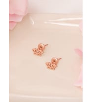 925 AYAR GÜMÜŞ MİNİMAL LOTUS ÇİÇEĞİ KÜPE (Rose)