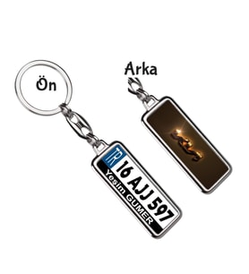 Kişiye Özel Kia VIP Altın Logo Tema Plaka Anahtarlık (Gümüş)