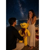 80 cm Rengarenk Papyonlu Ayıcık (%100 Yerli) (Sarı)