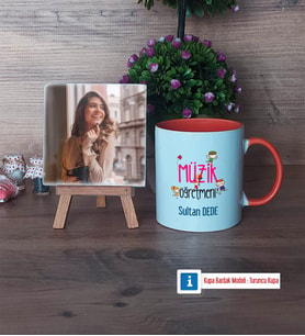 Müzik Öğretmeni Fotoğraflı Dekoratif Taş, Kupa Bardak Beyaz Hediye (Model 13)