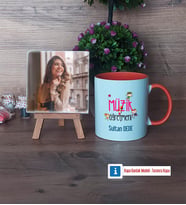 Müzik Öğretmeni Fotoğraflı Dekoratif Taş, Kupa Bardak Beyaz Hediye (Model 13)