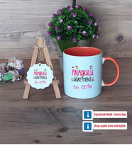 Anaokulu Öğretmeni Kupa Bardak Kırmızı ve Ahşap Anahtarlık Hediye Öğretmenler Günü Hediyesi (Model 12)