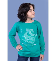 Toontoy Erkek Çocuk Kabartma Baskılı Sweatshirt (Yeşil)