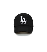 Unisex La Los Angeles Nakışlı Kep Şapka (Siyah - Beyaz)