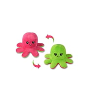 Mood Değiştiren Ahtapot Yastık Çift Yüzlü Ahtapot Peluş 20 Cm - Uyku Ve Oyun Arkadaşı Peluş Oyuncak (Yeşil-Pembe)