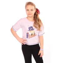 Toontoy Kız Çocuk Roses Yazı Baskılı Tişört (Açık Lila)