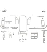 Meriç® Peugeot Boxer Ön Torpido Kaplama Maun 22 Parça 2006-2014 (Alüminyum)