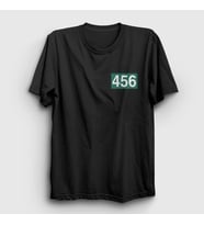 Presmono Unisex Beyaz Seong Gi Hun 456 Squid Game T-Shirt 261350tt (Siyah)