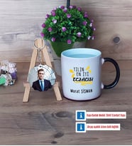 En İyi Eczacı Kupa Bardak Beyaz ve Fotoğraflı Ahşap Anahtarlık Hediye (Model 9)