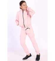 Toontoy Kız Çocuk Cüzdan Detaylı Eşofman Takımı (Pudra)