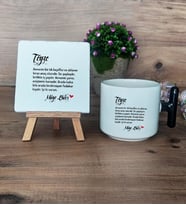 Teyze Hediye Seti Kupa Bardak T Kulplu ve Dekoratif Taş Teyzeye Doğum Günü Hediyesi (Model 6)