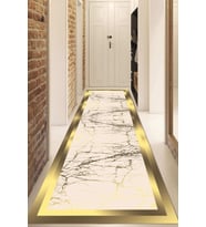 Dijital Baskılı Kaymaz Taban Yıkanabilir Modern Yolluk Ve Koridor Halısı NDU-SD-448 (Gold)