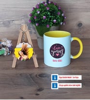 Love Yourself Kupa Bardak Beyaz ve Fotoğraflı Ahşap Anahtarlık Hediye (Model 7)