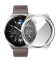 Ally Huaewei Watch GT 3 Pro 43mm Kılıf 360 Full Koruma Ultra İnce Silikon Kılıf (Gümüş)