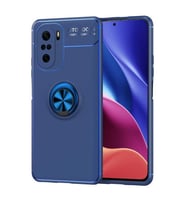 Xiaomi Poco F3 Kılıf Yüzüklü Magnetli Ravel Case (Mavi)