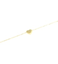 925 Ayar Gümüş Kalp Bileklik (Gold)