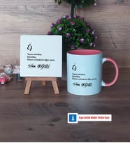 Eşe Hediye Dekoratif Taş, Kupa Bardak Kırmızı Hediye (Model 5)
