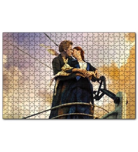 Cakapuzzle Titanik Öpücüğü Bulutlar Gemi Görseli  Puzzle Yapboz MDF (Ahşap) (255 Parça)