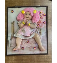 22X19 CM 3 BOYUTLU TAŞ VE PAYET İŞLEME ŞIK KIZ ÇOCUĞU ARMA YAMA APLİKE (Pembe)