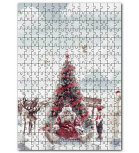 Cakapuzzle Yılbaşı Ağacının Önündeki Yorgun Noel Baba Puzzle Yapboz MDF (Ahşap) (500 Parça)