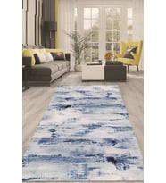 Dijital Kaymaz Taban Yıkanabilir Modern Renkli Salon Halısı Mutfak Halısı Yolluk ND-HT-1309 (Mavi)