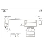 Meriç® Mitsubishi L200 Ön Torpido Kaplama Maun 16 Parça 1996-2007 (Alüminyum)
