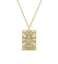 Kişiye Özel 925 Ayar Gümüş Strength Tarot Kolye (Gold)