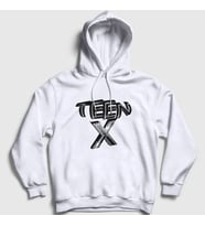 Presmono Unisex Beyaz Logo Ken Carson Teen X Kapüşonlu Sweatshirt 424060tt (Beyaz)