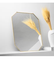 50 cm x 40 cm  Ayna  Duvar Askılı  Sekizgen  Geometrik  Tüm Boylar  Pirinç & Gold, Bakır, Siyah, Gümüş (Bakır)