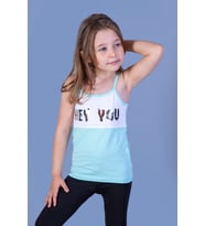 Toontoy Kız Çocuk Çevirmeli Pullu  Hey You Baskılı Atlet (Pudra)