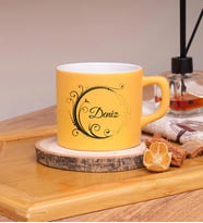 Kişiye Özel Tasarımlı Renkli Nescafe/Çay Fincanları 220 ML & Model No SC-1986 (Sarı)