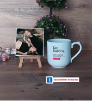 Kız Kardeş Fotoğraflı Dekoratif Taş, Kupa Bardak Beyaz Hediye (Model 5)