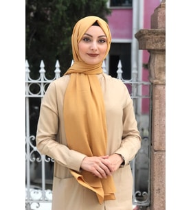 Pamuk Jazz Şal Serisi 75 x 190 Cm (Hardal)
