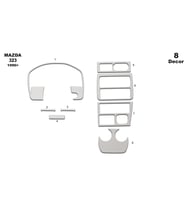Meriç® Mazda 323 Ön Torpido Kaplama Maun 8 Parça 1996-1999 (Alüminyum)