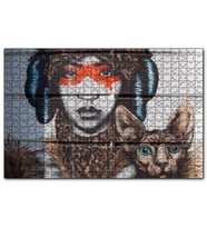Cakapuzzle Kadın ve Kedisi Duvar Boyama  Puzzle Yapboz MDF (Ahşap) (500 Parça)