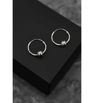 Papatya Silver 925 Ayar Gümüş Tek Toplu Halka Küpe (Rodyum)