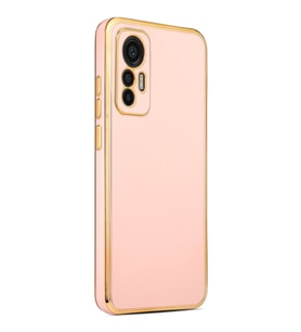 Xiaomi Mi 12 Lite Kılıf Zore Bark Kenarları Altın Renk Kılıf (Rose)