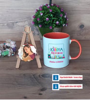 Kimya Öğretmeni Kupa Bardak Beyaz ve Fotoğraflı Ahşap Anahtarlık Hediye Öğretmenler Günü Hediyesi (Model 13)
