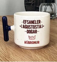 Kişiye Özel Efsaneler Ağustosta Doğar Hediye T Kupa Bardak Doğum Günü Hediyesi (Lacivert)