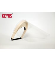 Ceyus Medikal Yüz Koruma Siperlik 2 Adet, Mekanizmalı Açılabilir, Ayarlı, Anti Fog - Buğu Yapmaz (Beyaz-Krem)