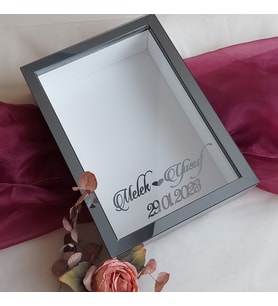 Bronz Pleksi Kaplı  25x35 Cm Fotoğraf Bölümsüz İsimli Ledsiz Gül Saklama Kutusu! Anı Çerçevesi! (Füme)