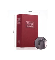 Kitap Şeklinde Gizli Kasa Kilitli Sözlük Para Kumbarası (Bordo)