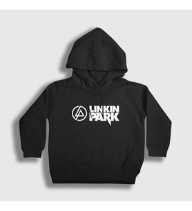 Presmono Unisex Çocuk Beyaz Logo V2 Linkin Park Kapüşonlu Sweatshirt 98213tt (Siyah)