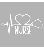 Nurse Araba Sticker siyah 15x7 CM (Beyaz)